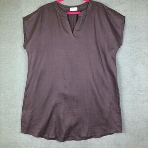 Allen Allen linen sleeveless lagenlook tunic dress size 1X